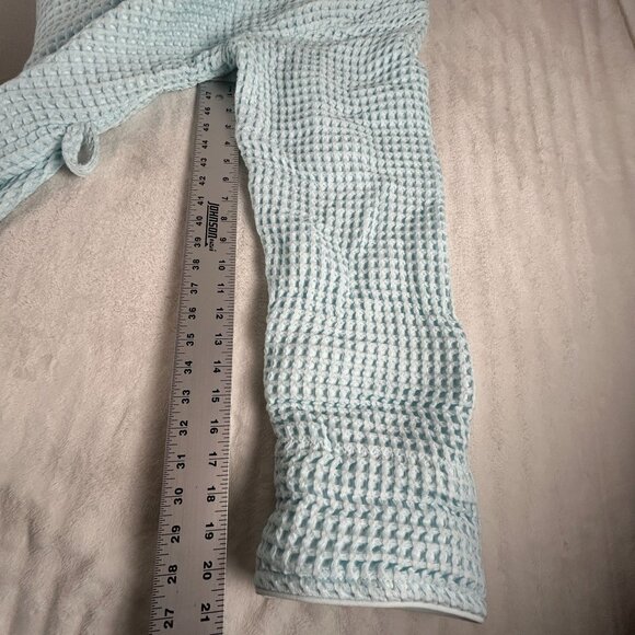 Brooklinen Waffle Robe Womens XL 100% Turkish Cotton Light Blue Lightweight New - Picture 8 of 11